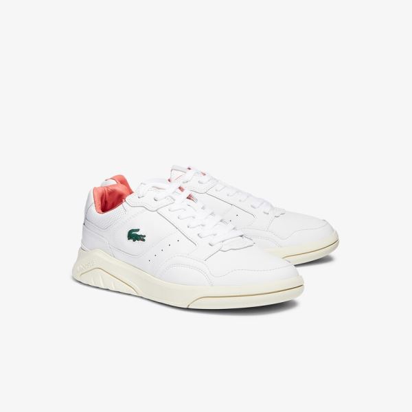 Lacoste Game Advance Luxe Leather and Suede Sneakers - Tenisky Pánské Bílé / Růžové | CZ-ZxzKwm